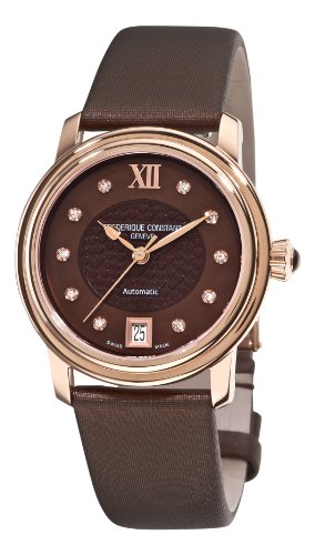 Frederique Constant Heart Beat Automatic Steel Womens Watch MOP Brown Dial FC 303CHD2P4