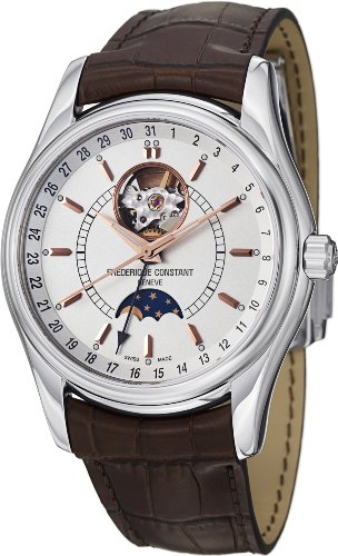 Frederique Constant Index Moontimer Automatic Steel Mens Strap Watch FC 335V6B6