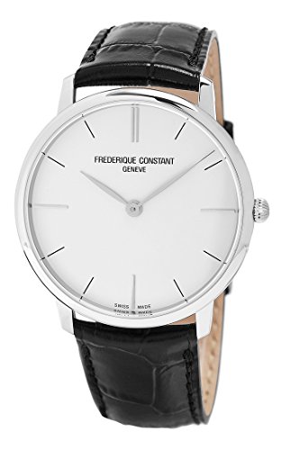 Frederique Constant Slimline Stainless Steel Mens Strap Watch Silver Dial FC 200S5S36