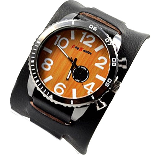 XXL Armbanduhr Grosse Uhr Uhr in Braun Schwarz Retro Uhr