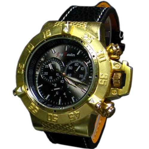 Gold Look Grosse XXL Chronograph Look Unisex Design UBoot Uhr