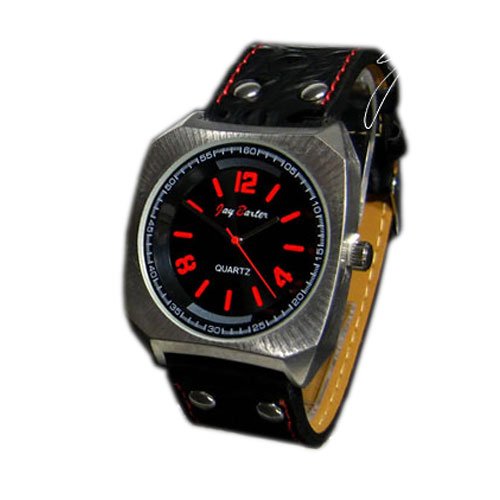 in Schwarz rot Retro Look Mega XXL Uhr Design UBoot Flieger Uhr