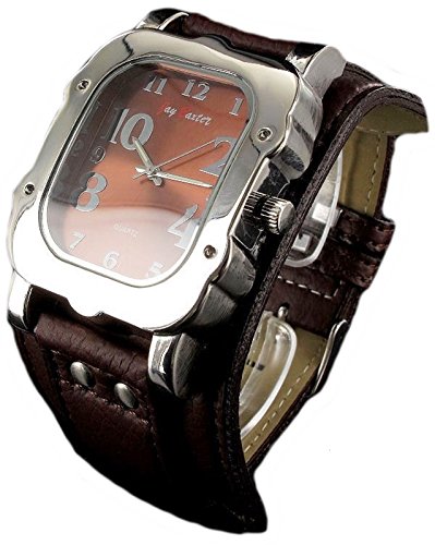 Braune Jay Baxter Unterlegband analoge Armbanduhr 70er Jahre Stil