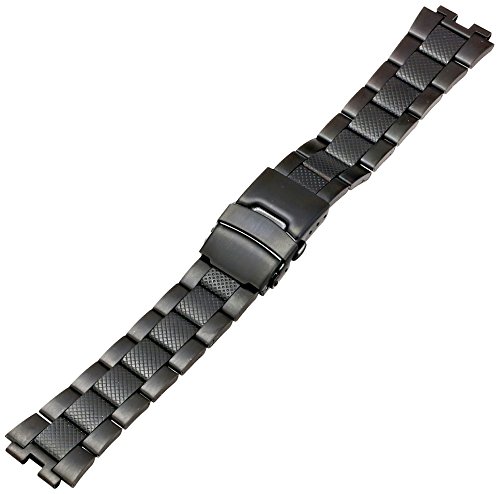 Kreisler blm22002 22 mm Edelstahl Uhrenarmband schwarz kompatibel mit Pebble Steel