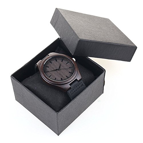YHANONAL Armbanduhr Wasserdicht Uhr Handgefertigte Holz Armbanduhr Freund Ehemann Geschenk Gift Watch Grau Keine Nummer