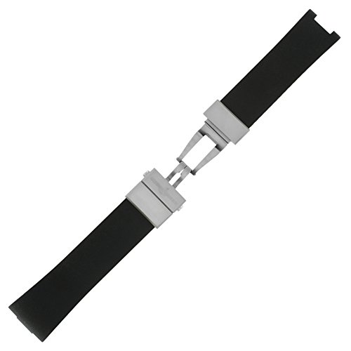 Ulysse Nardin 24 22 mm schwarz Gummi Armbanduhr Band W Faltschliesse