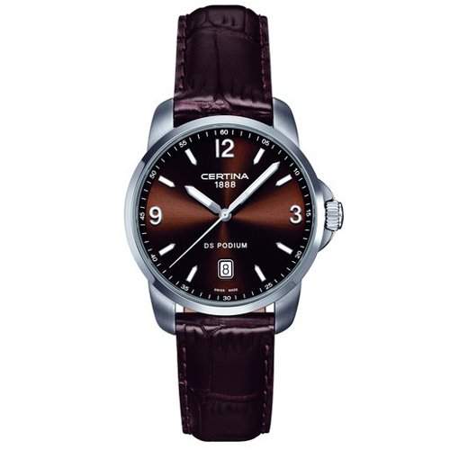 Certina Herren-Armbanduhr XL Analog Quarz Leder C0014101629700