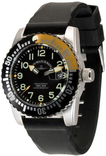 Zeno Watch Airplane Diver Automatic Numbers black 6349 12 a1