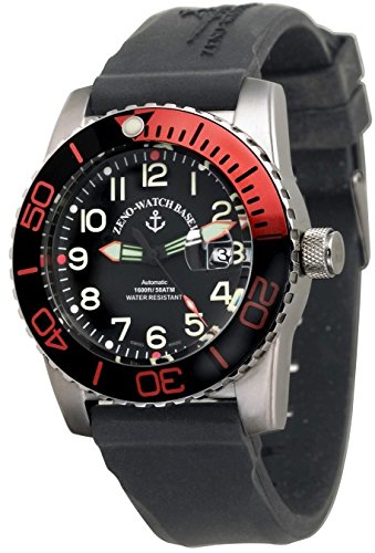 Zeno Watch Airplane Diver Automatic Numbers black orange 6349 12 a1 5