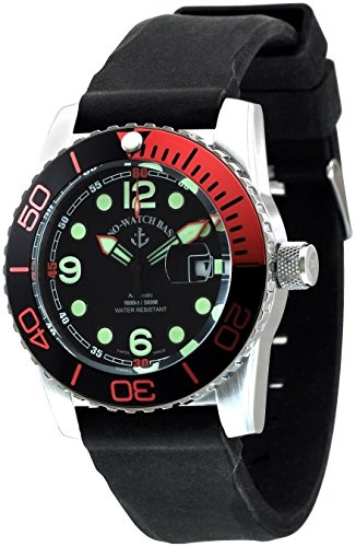 Zeno Watch Airplane Diver Automatic Points black red 6349 3 a1 5