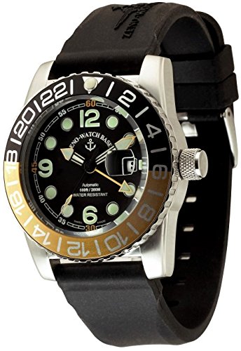 Zeno Watch Airplane Diver Automatic GMT Points Dual Time black yellow 6349GMT 3 a1 9