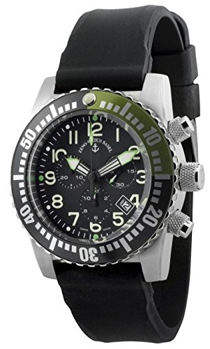 Zeno Watch Airplane Diver Quartz Chronograph Numbers black green 6349Q Chrono a1 8
