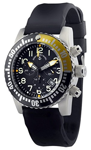Zeno Watch Airplane Diver Quartz Chronograph Numbers black yellow 6349Q Chrono a1 9