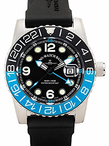 Zeno Watch Airplane Diver Quartz GMT Points Dual Time black blue 6349Q GMT a1 4