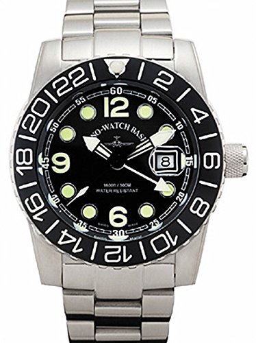 Zeno Watch Airplane Diver Quartz GMT Points Dual Time black 6349Q GMT a1M