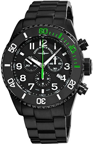 Zeno Watch Diver Ceramic Chrono black green 6492 5030Q bk a1 8M