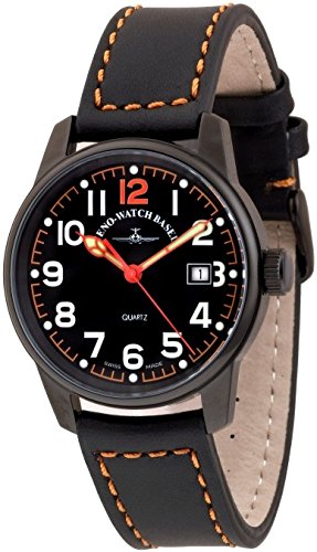 Zeno Watch Classic Pilot Date black orange 3315Q bk a15