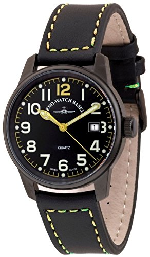 Zeno Watch Classic Pilot Date black yellow 3315Q bk a19