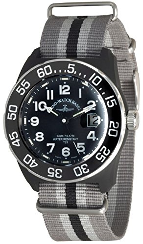 Zeno Watch Diver Look H3 Teflon black gray 6594Q a1 Nato 31