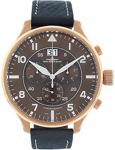 Zeno Watch Super Oversized Chrono Big Date Navigator brown 6221N 8040Q Pgr a6