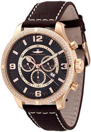 Zeno Watch Oversized Retro Chrono Parisienne gold plated 8830Q Pgr h1