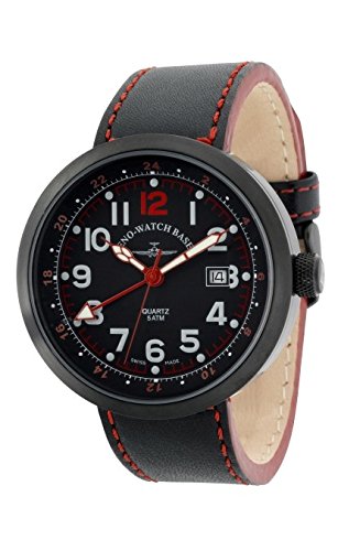 Zeno Watch Rondo GMT Dual Time black red B554Q GMT bk a17