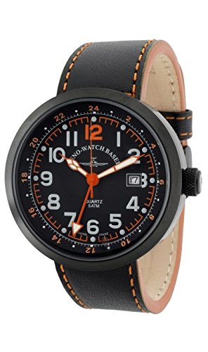 Zeno Watch Rondo GMT Dual Time black orange B554Q GMT bk a15