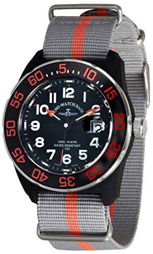 Zeno Watch Diver Look H3 Teflon black orange 6594Q a15 Nato 35