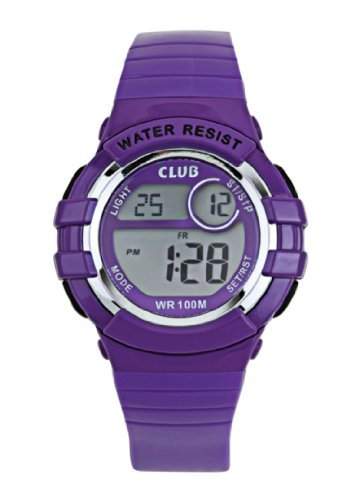 Club Maedchen-Armbanduhr Digital Quarz Chronograph 10 bar Violett A47101PU10E
