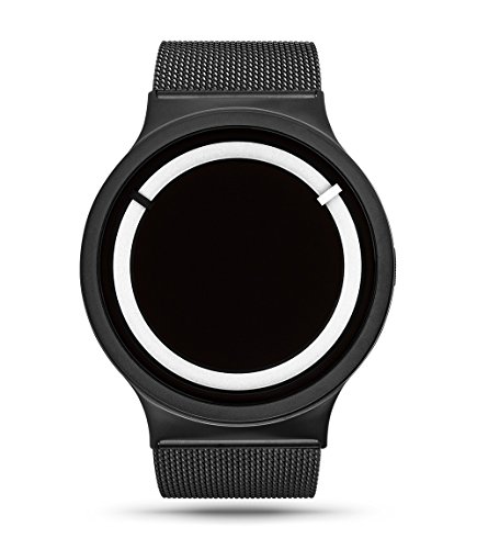ZIIIRO Eclipse Metallic Black Snow Unisex Armbanduhr Analog Quarz minimalistisch schwarz weisse Uhr