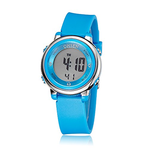 Oyang Damen Herren Kinder Sport Uhren Armbanduhr Sportuhren Kinderuhr Digital Watch Wasserdicht Multifunktion Blau