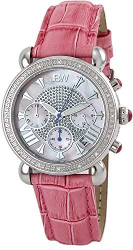 Just Bling Ladies JB-6210L-E Victory Pink Pearl Stainless Steel rosa Leder Diamond Watch