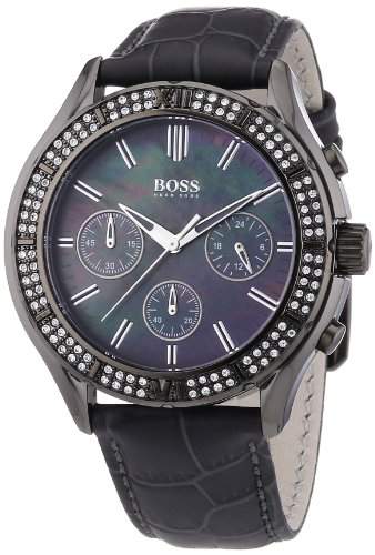 Hugo Boss Damen-Armbanduhr Chronograph Quarz Leder 1502342