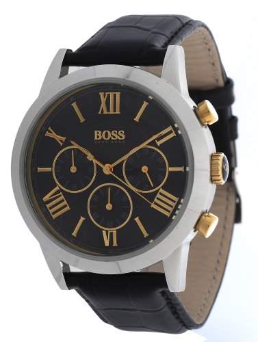 Hugo Boss Herren-Armbanduhr Chronograph Quarz Leder 1512729