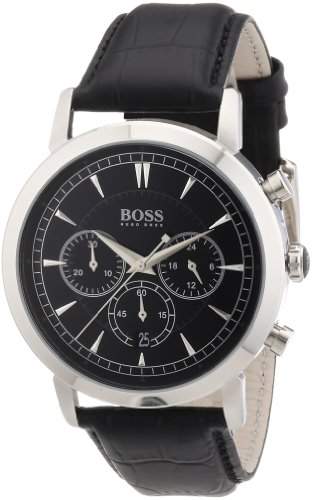 Hugo Boss Herren-Armbanduhr XL Chronograph Quarz Leder 1512780