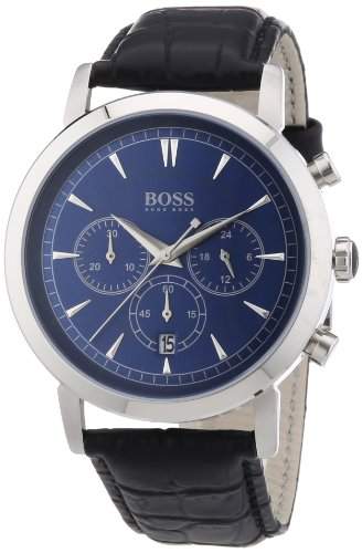 Hugo Boss Herren-Armbanduhr XL Chronograph Quarz Leder 1512782