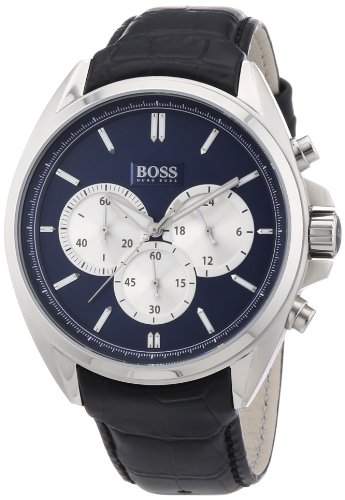 Hugo Boss Herren-Armbanduhr XL Chronograph Quarz Leder 1512882