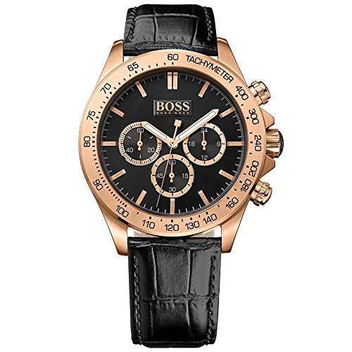 Hugo Boss Herren-Armbanduhr Chronograph Quarz Leder 1513179