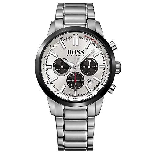 Hugo Boss 1513188 Racing Chronograph Uhr Herrenuhr Edelstahl 50m Analog Chrono Datum silber