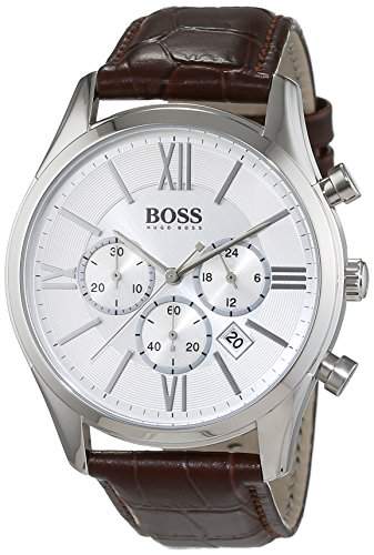 Hugo Boss Herren-Armbanduhr Chronograph Quarz Leder 1513195