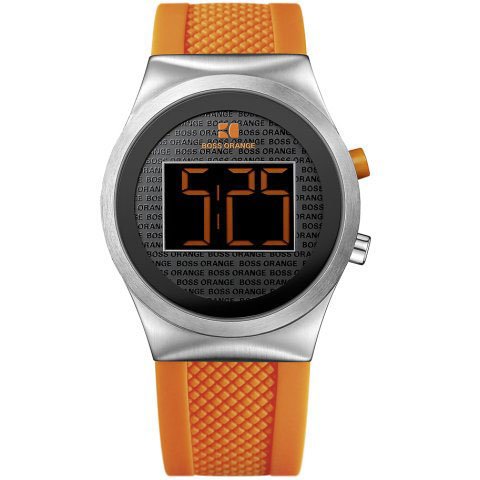Boss Orange 1512689 Kautschukband Edelstahl 30m Digital Datum orange