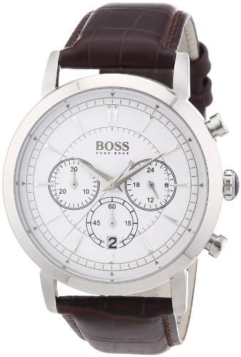 Hugo Boss Herren-Armbanduhr XL Chronograph Quarz Leder 1512871