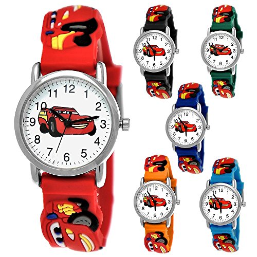 Pure Time Kinderuhr Silikon Armband Uhr mit Cars Motiv in Rot