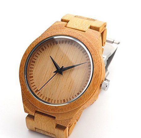 Woody Armbanduhr Fashion 2016 Fuer Herren natuerliches Bambus Holz Armbanduhr mit Armband und Japanisches Quarz Uhrwerk