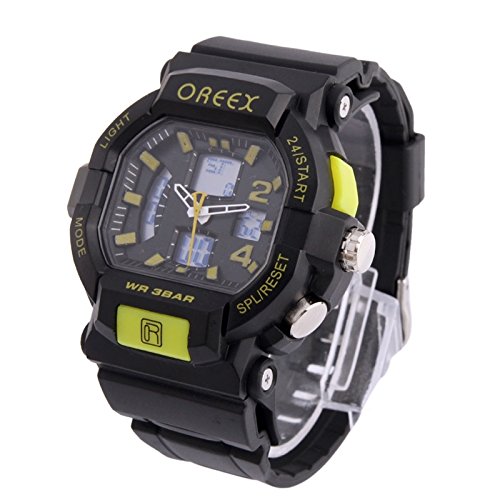 SunSky Dual Display Digital Watch Sport Armbanduhr by diebelleu Farbe Gelb