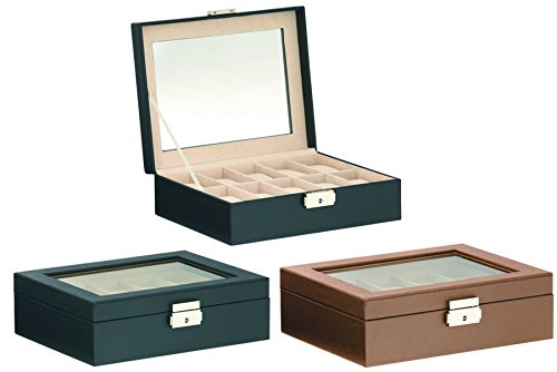 LUXOR 10er Uhrenbox Uhrenkoffer in LederOptik Saviano Praegung klassisch edel