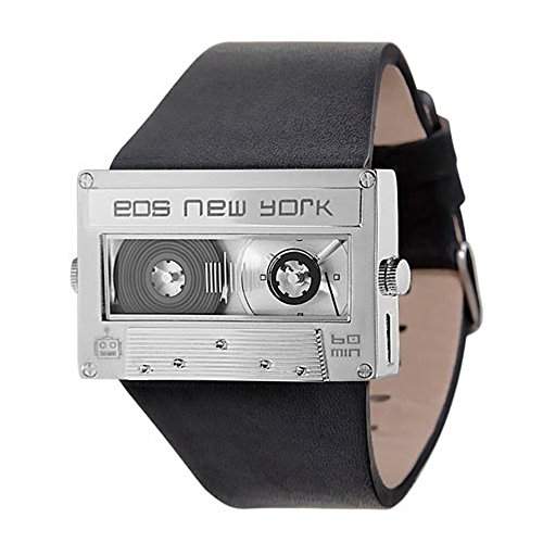 EOS New York - Mixtape Silver- Stahl IP Silber Leder Unisex Uhren