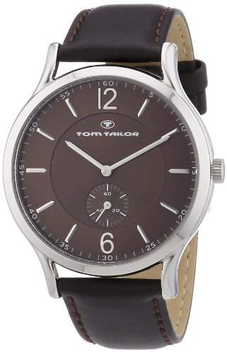 TOM TAILOR Herren-Armbanduhr XL Analog Quarz Leder 5411601