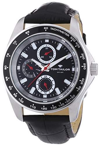 TOM TAILOR Herren-Armbanduhr XL Analog Quarz Leder 5413301