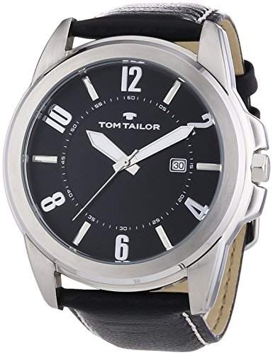 TOM TAILOR Herren-Armbanduhr XL Analog Quarz Leder 5413401